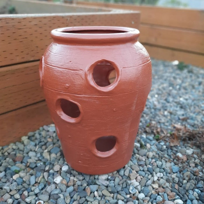 Aztec Strawberry Planter Jar - Plastic - Terra Cotta