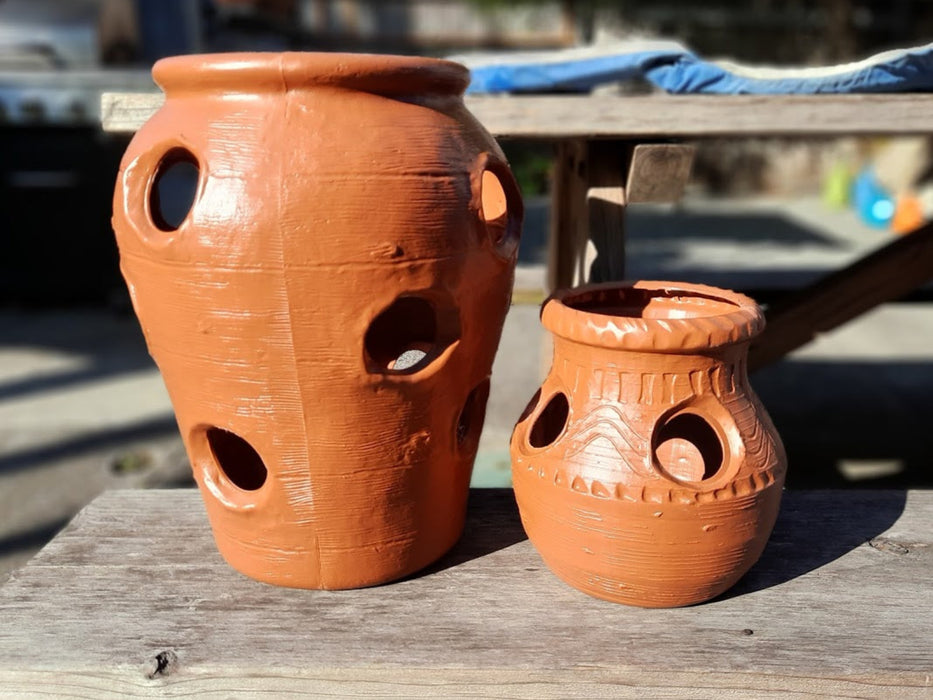Aztec Strawberry Planter Jar - Plastic - Terra Cotta