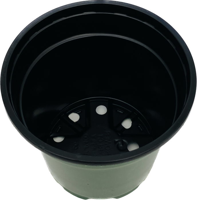 4' Pot - Round Green/Black