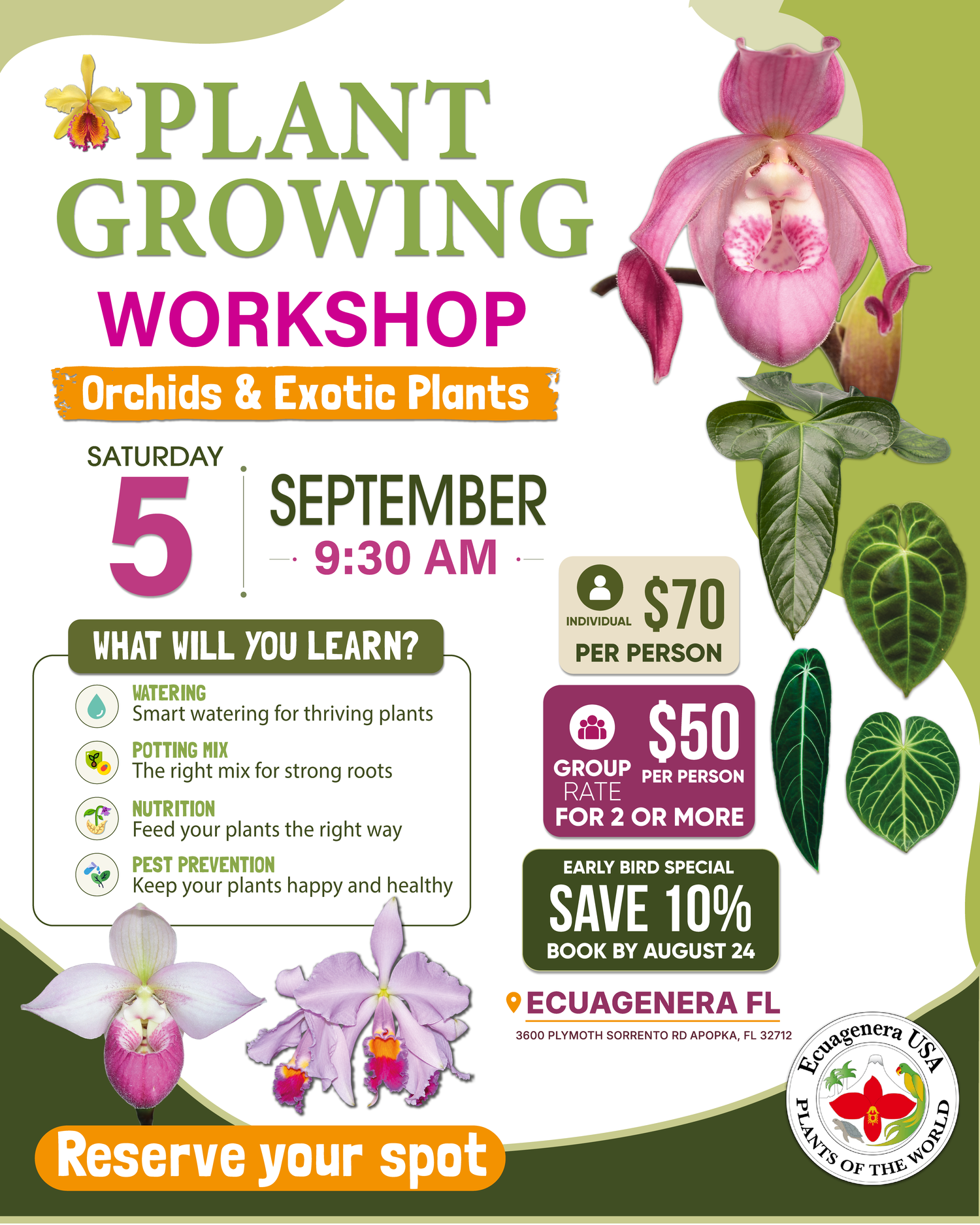 🌿 Plant Growing Workshop: Orchids & Exotic Plants 🌸