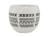 4" ceramic pot - Tribal White