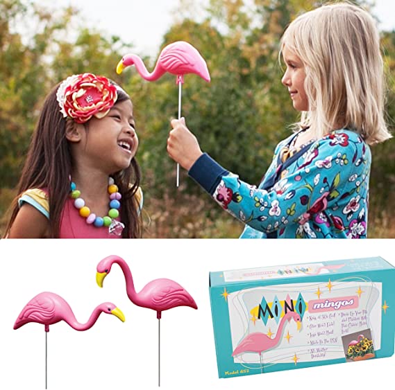 Mini Mingo Flamingo - 13-inch Flamingo Garden Stake (2-Pack)