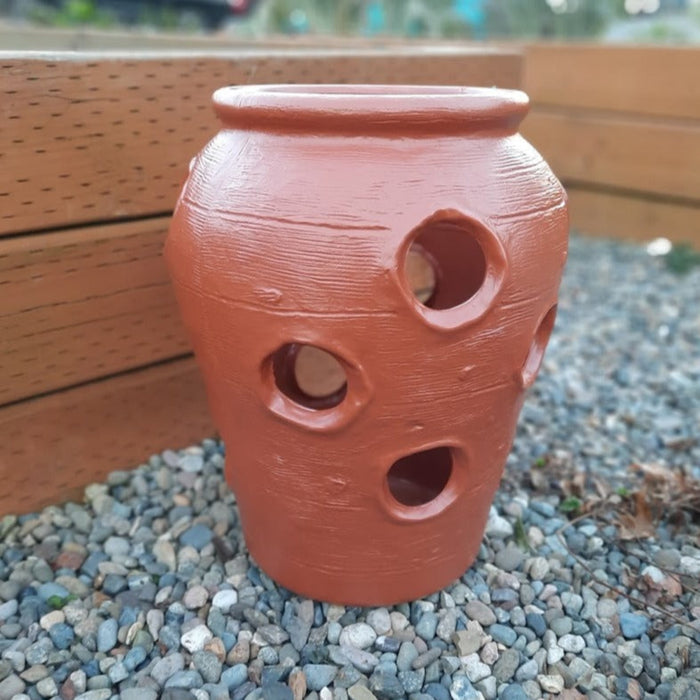 Aztec Strawberry Planter Jar - Plastic - Terra Cotta